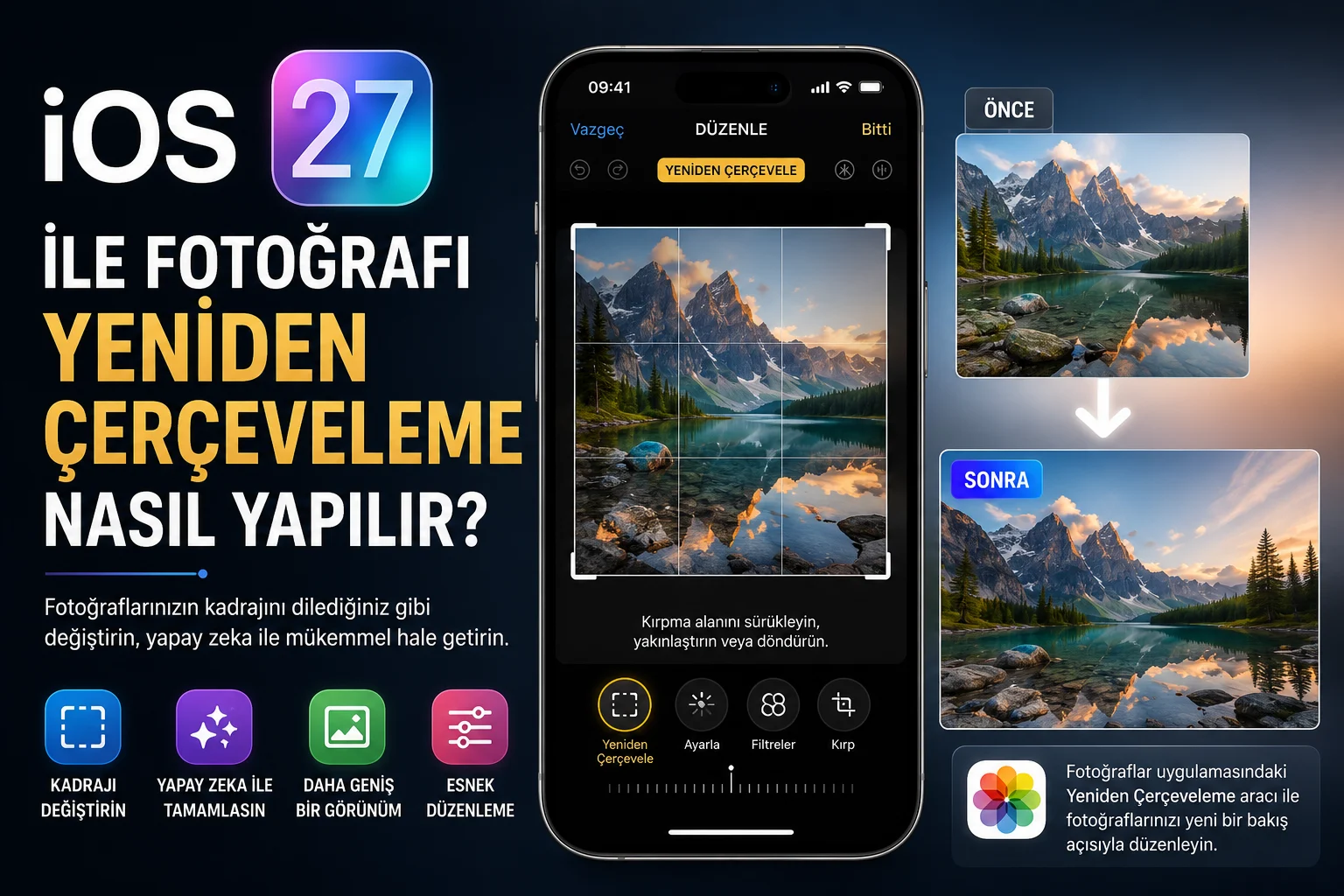 iOS 27 ile Fotoğrafı Yeniden Çerçeveleme