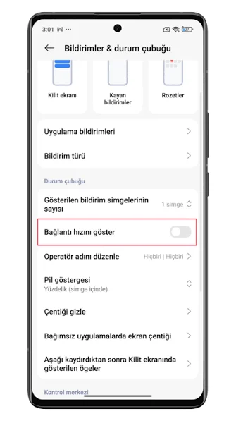 Xiaomi bağlantı hız durumu Xiaomi bağlantı hız durumu