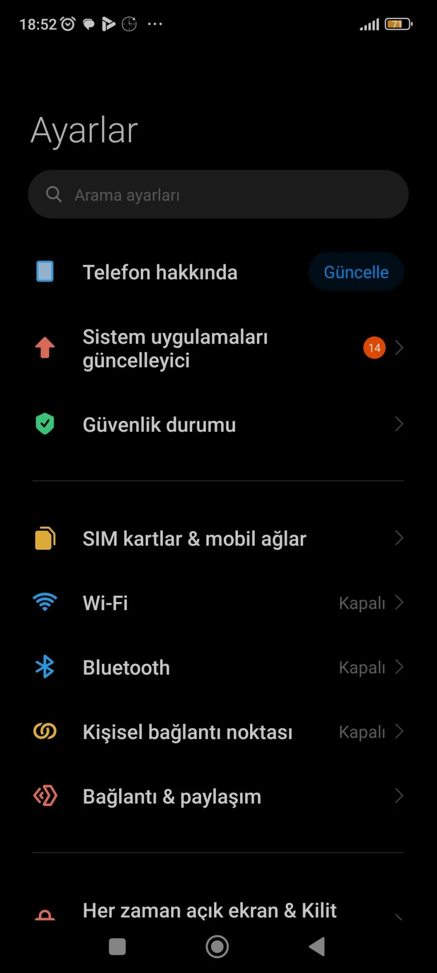 5G fatura ayarı