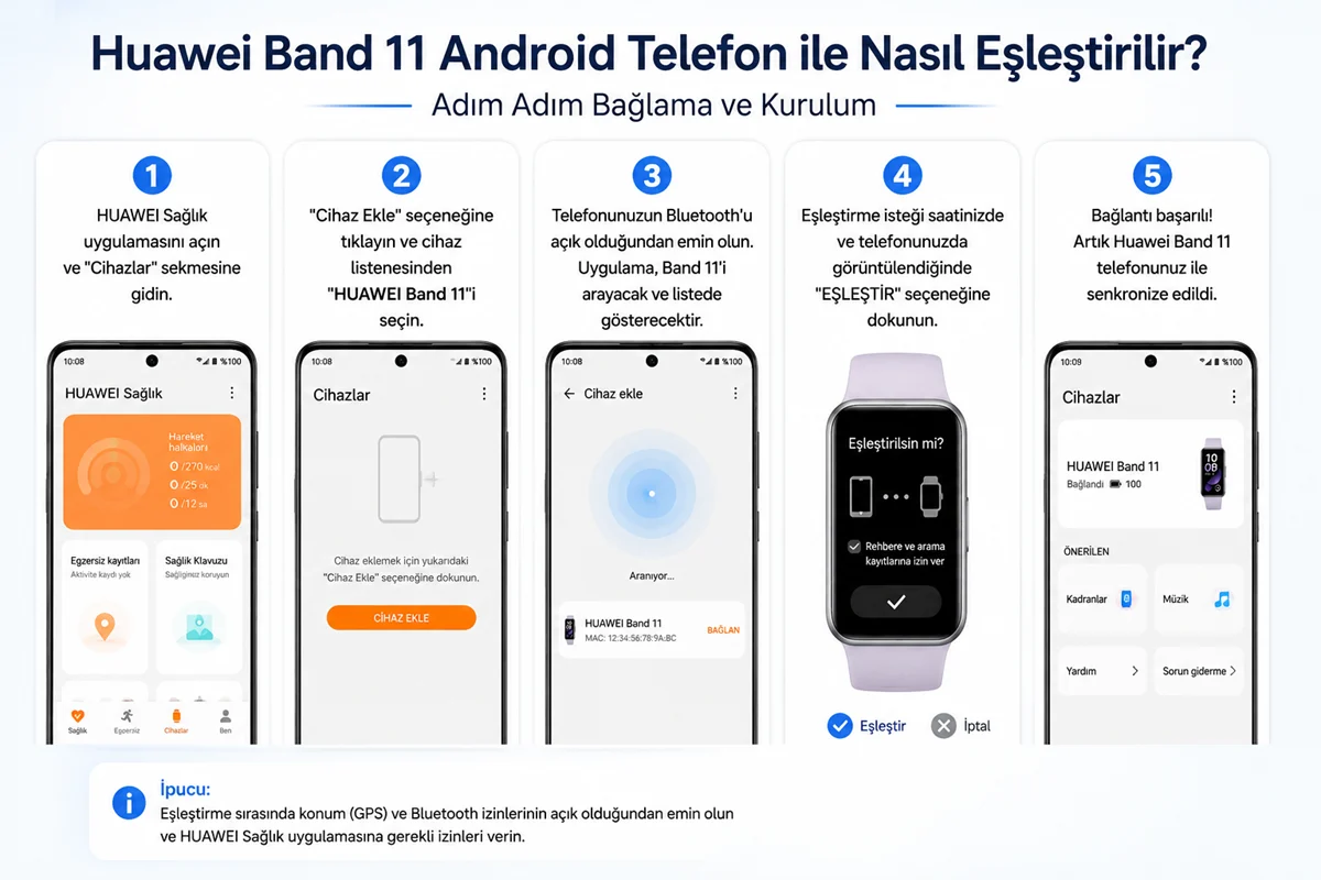 Android Telefon ile Huawei Band 11 Nasıl Eşleştirilir