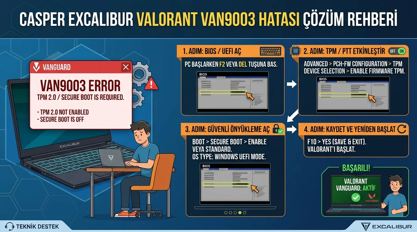Casper Excalibur Valorant VAN9003 Hatası Nasıl Çözülür