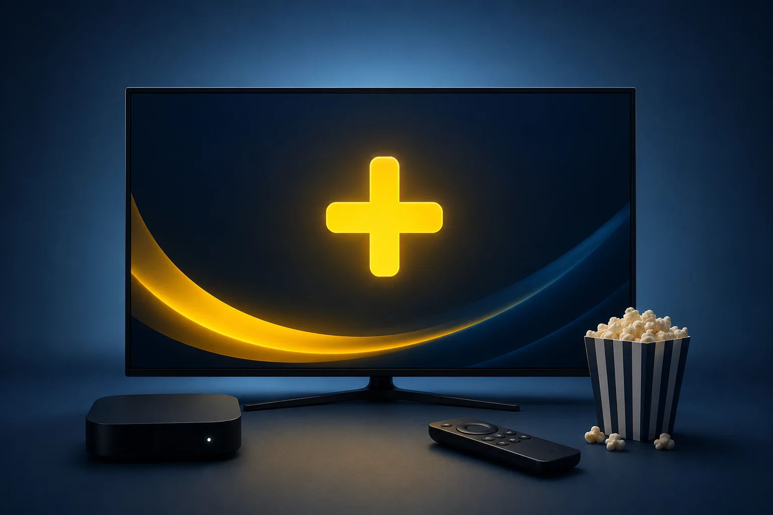 TV Plus promosyon kodu etkinleştirme işlemini temsil eden televizyon ve dijital yayın görseli.