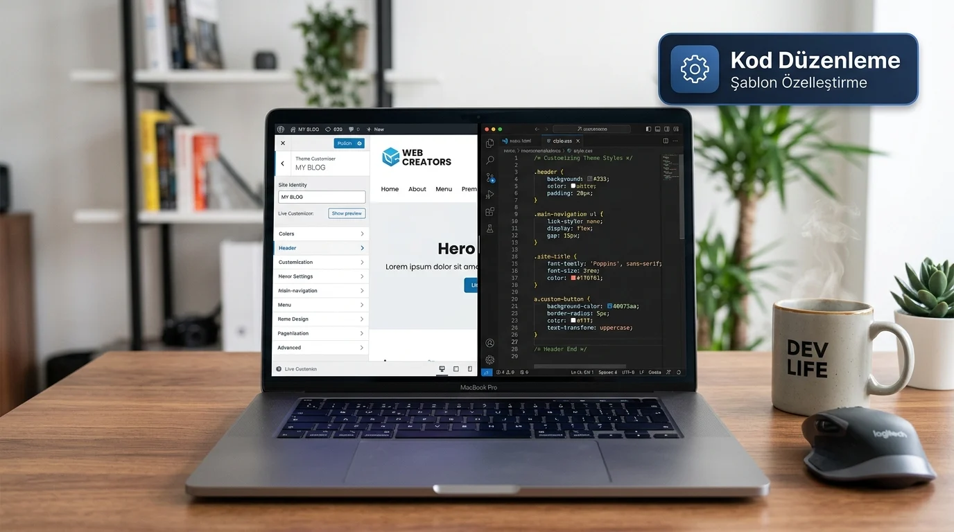 HTML ile WordPress özelleştirme, tema düzenlemelerinde kod kontrolünü daha erişilebilir hale getirir.