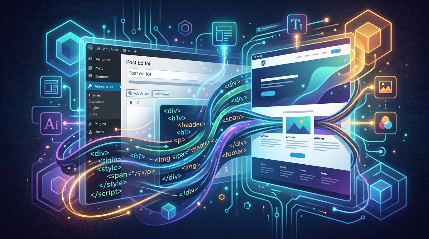 HTML ile WordPress özelleştirme, içerik yapısını ve görsel tasarımı birlikte geliştirmeyi kolaylaştırır.