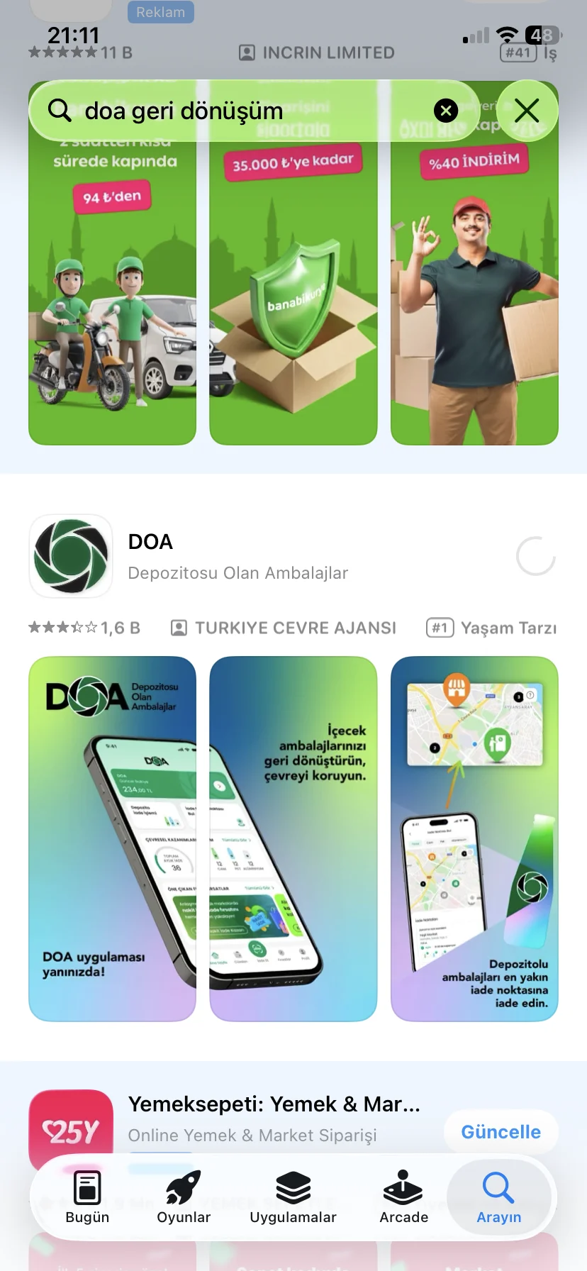 Doa geri dönüşüm