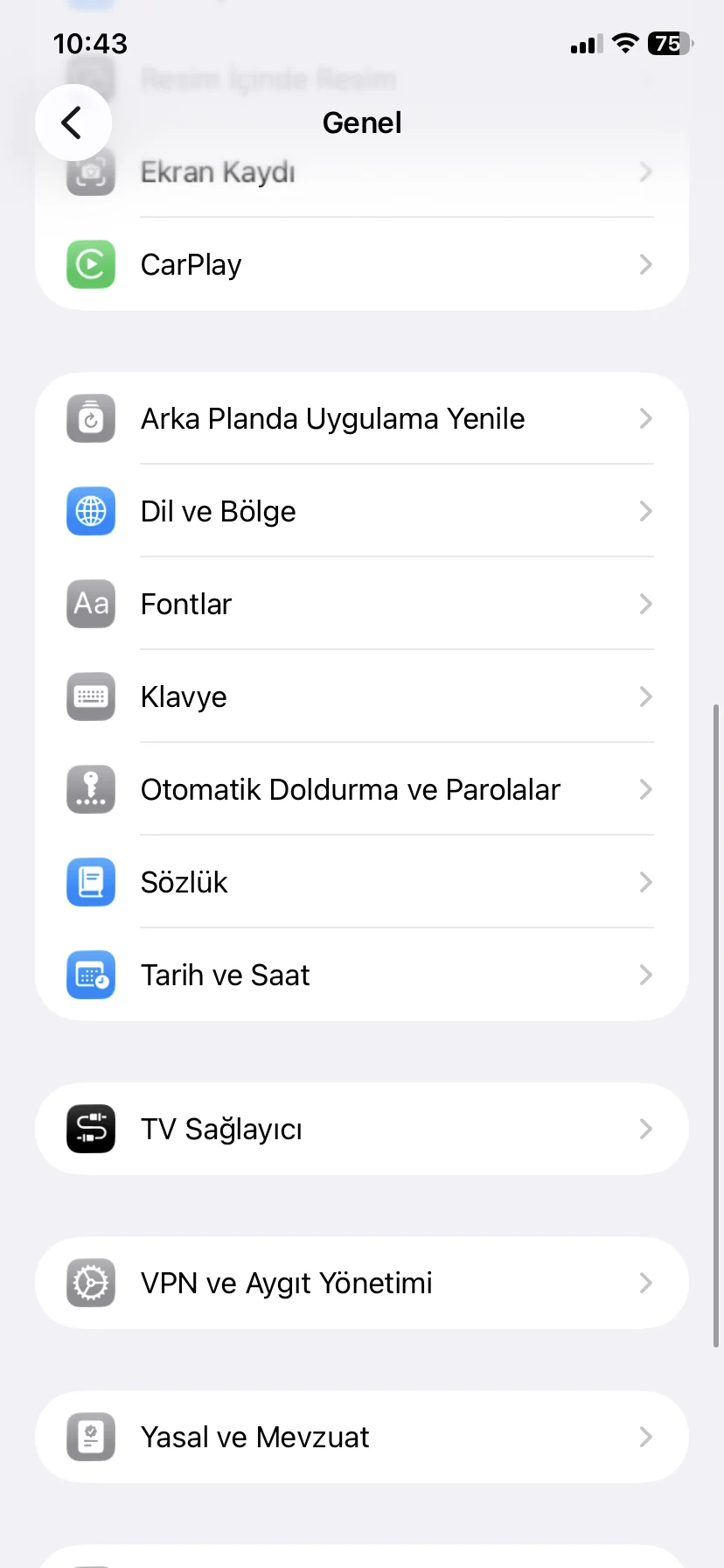 iPhone 17 İngilizce klavye