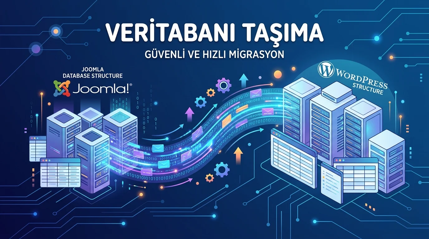 Joomla’dan WordPress’e geçiş sırasında veritabanı kayıtları güvenli biçimde yeni yapıya aktarılır