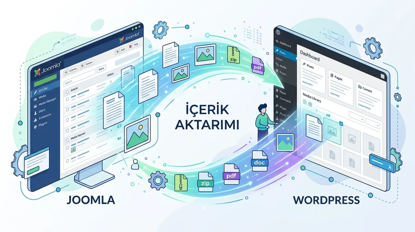 Joomla’dan WordPress’e geçiş sürecinde içerik ve medya dosyaları düzenli biçimde aktarılır