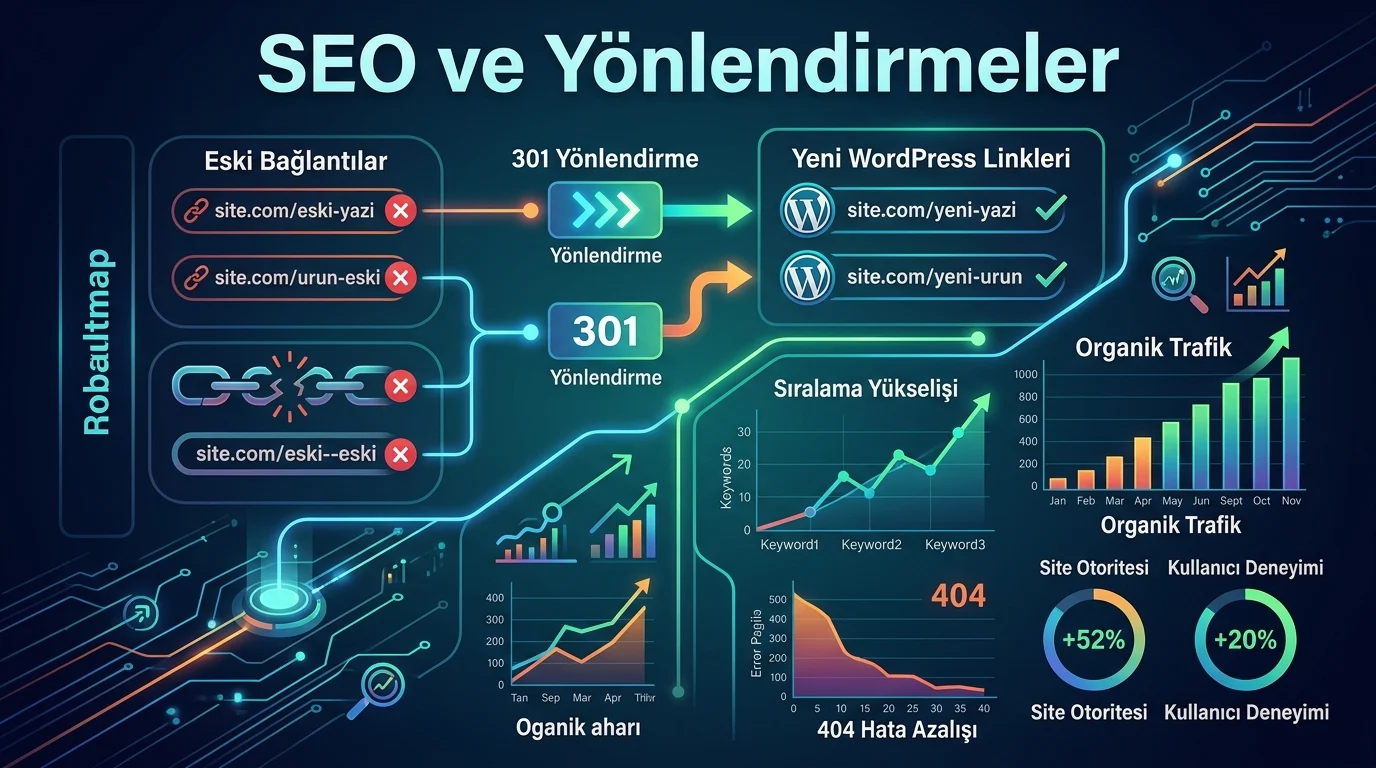 Joomla’dan WordPress’e geçiş sonrasında 301 yönlendirmeleri SEO kaybını azaltmaya yardımcı olur
