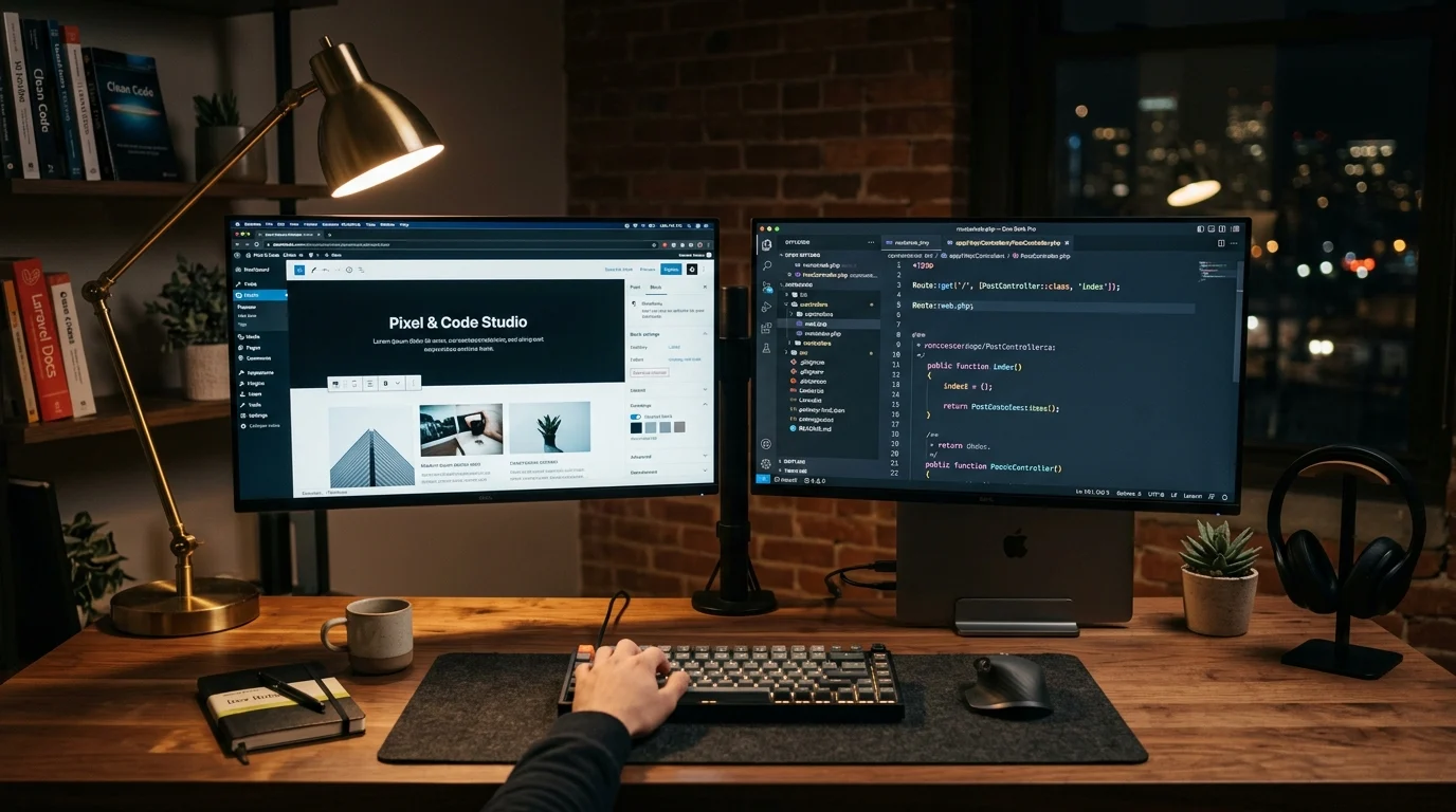 Laravel ve WordPress arasındaki temel farklar, kodlama esnekliği ile hazır yönetim deneyimini karşılaştırıyor.