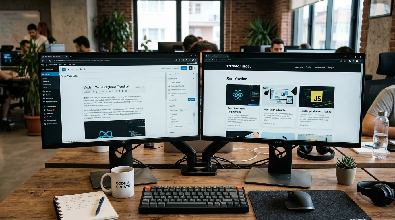 React ile Headless WordPress sitesi geliştirme mimarisinde REST API ve ayrık frontend yapısı.