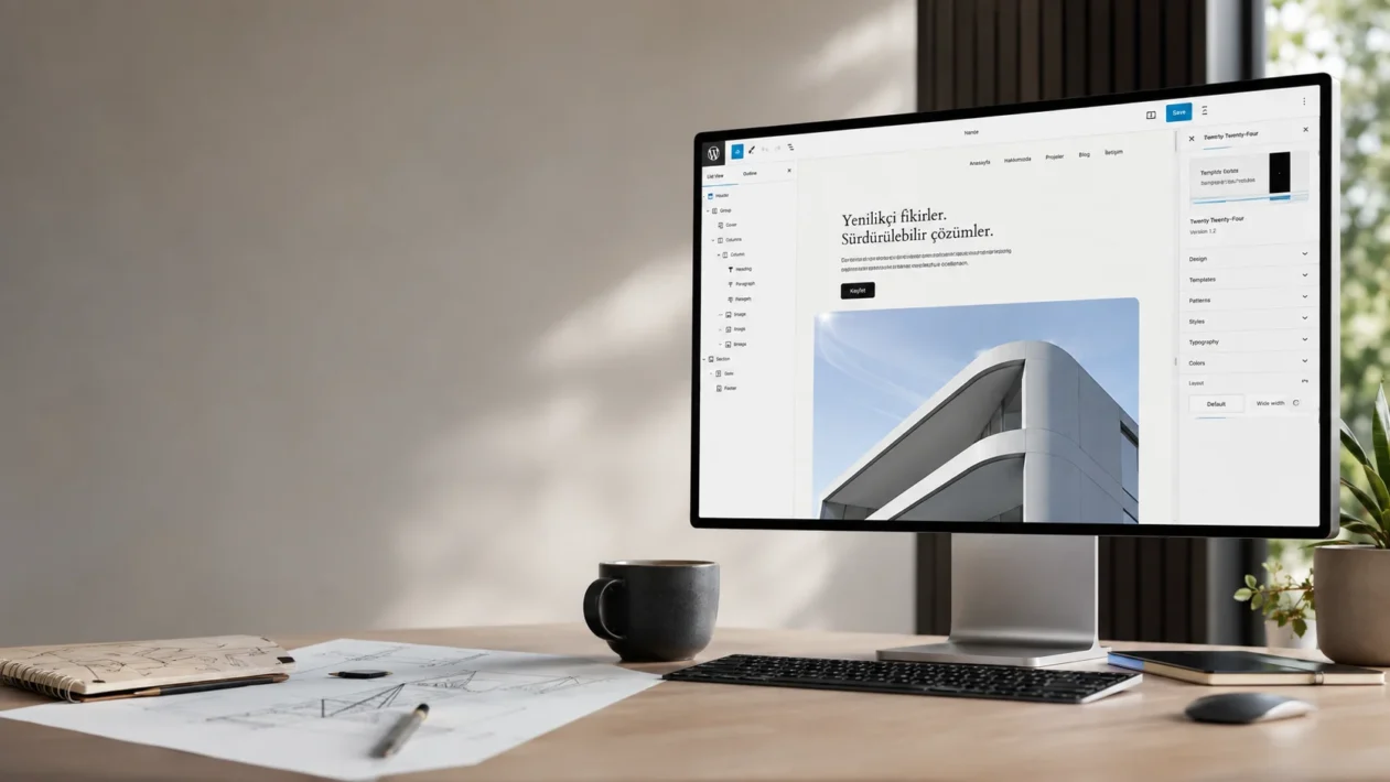 Twenty Twenty-Four teması modern WordPress sitesi kurarken esnek tasarım seçenekleri sunar.