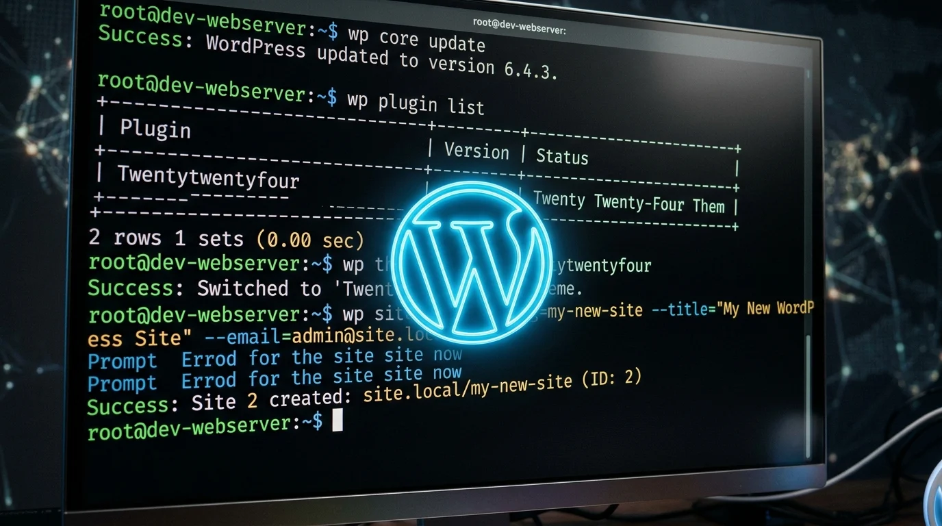 WP-CLI ile WordPress Multisite yönetimi, terminal komutlarıyla site ve eklenti işlemlerini hızlandırır.