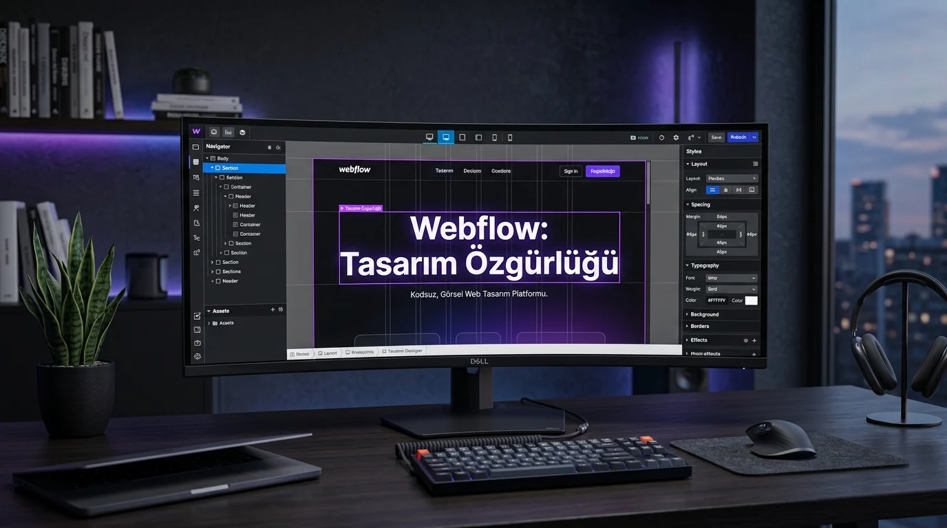Webflow ve WordPress karşılaştırması içinde Webflow, görsel tasarım özgürlüğü ve kontrol sunuyor.