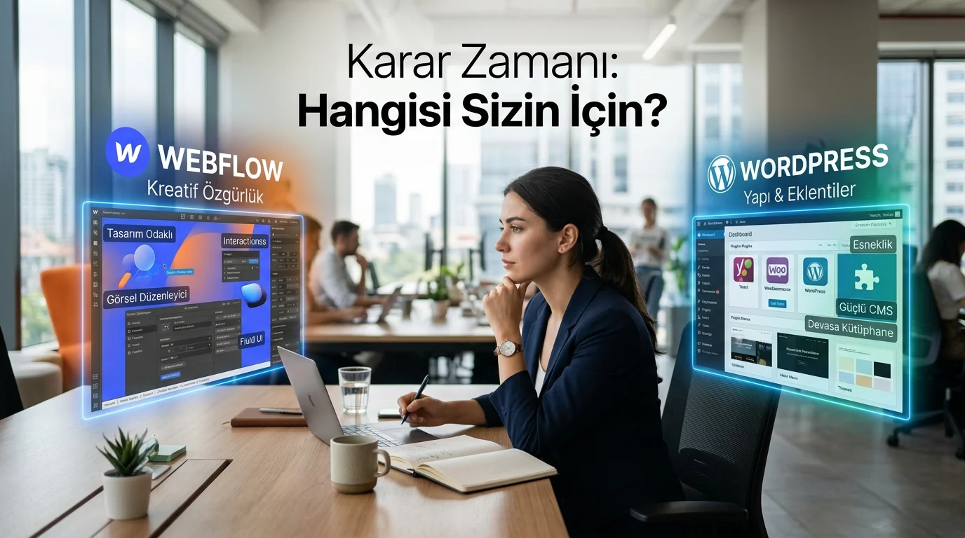 Webflow ve WordPress karşılaştırması, farklı ihtiyaçlara göre platform seçimini değerlendirmeyi kolaylaştırıyor.