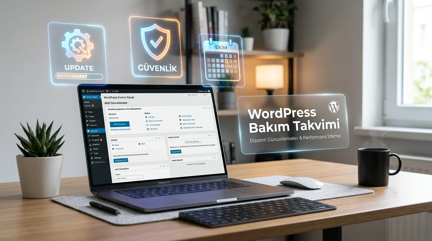 WordPress bakım takvimi güncelleme, güvenlik ve performans kontrollerini düzenli hale getirir.