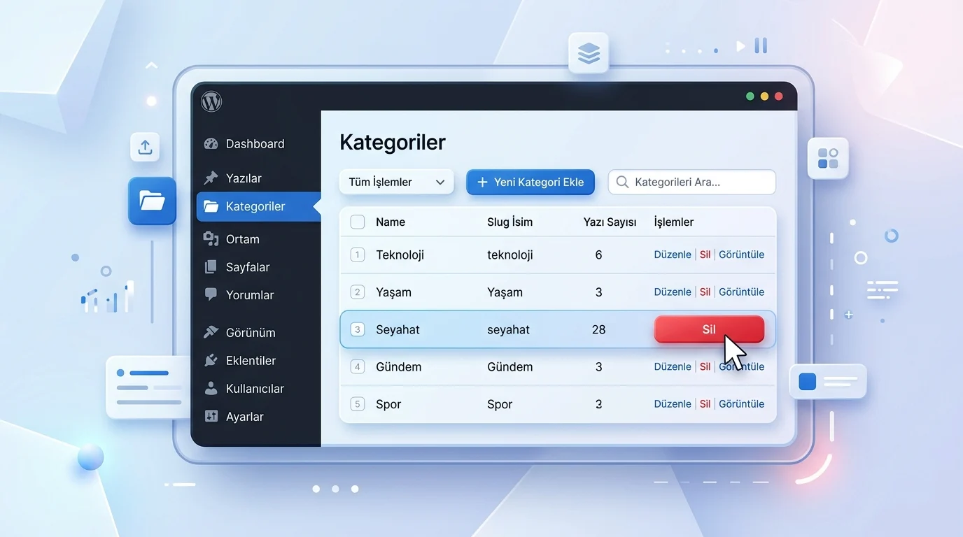 WordPress kategori silme işlemi öncesinde gereksiz kategorileri belirleyerek site yapısını sadeleştirme.