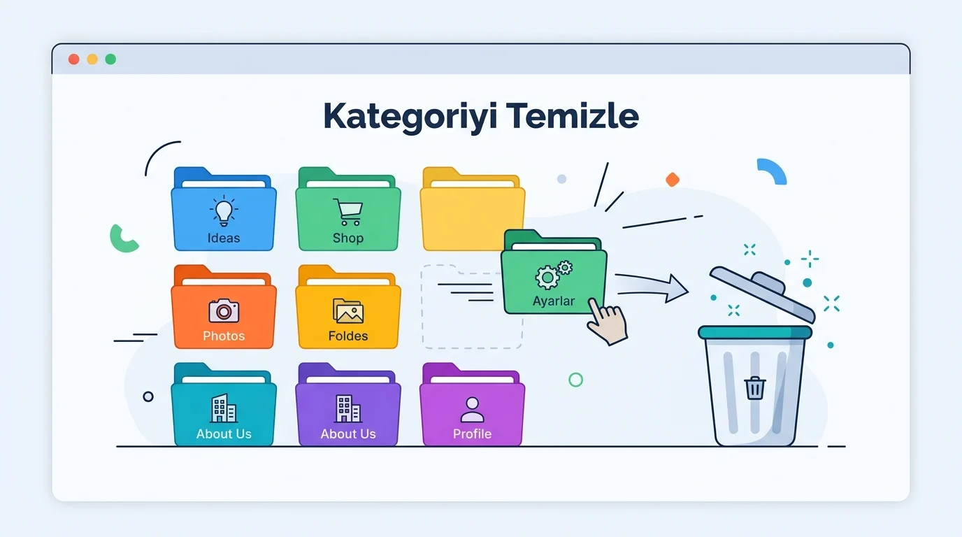 WordPress kategori silme işlemi ekranında seçili kategori için Sil seçeneğinin kullanımı.
