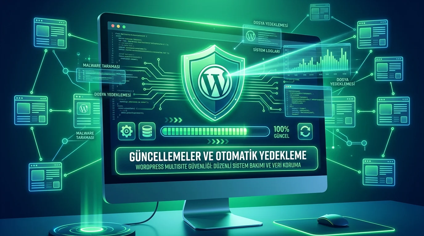 Multisite Ağını Güvende Tutma sürecinde güncelleme, yedekleme ve sistem izleme adımları