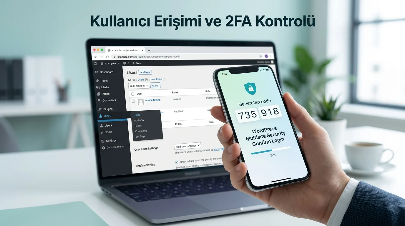 Multisite Ağını Güvende Tutma kapsamında kullanıcı erişimi ve iki aşamalı doğrulama