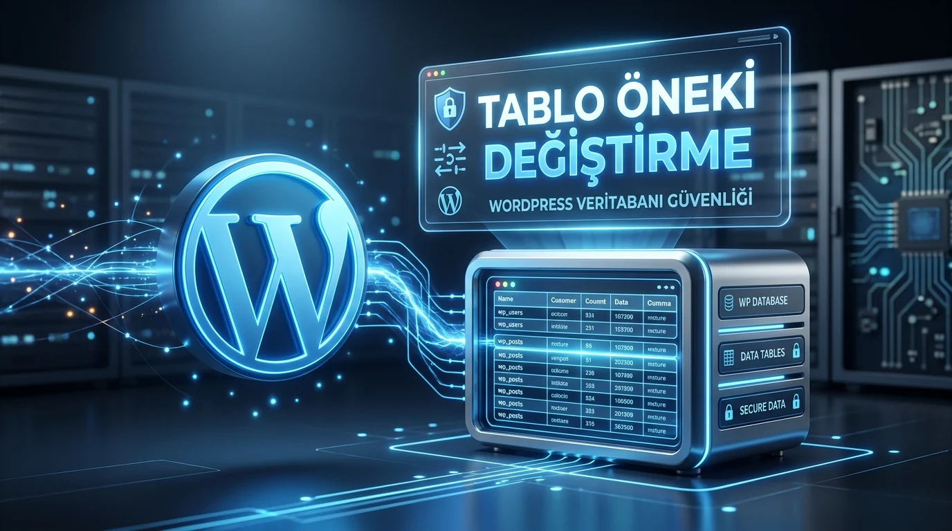 WordPress tablo öneki değiştirme işlemiyle veritabanı güvenliğini artıran yönetim ekranı