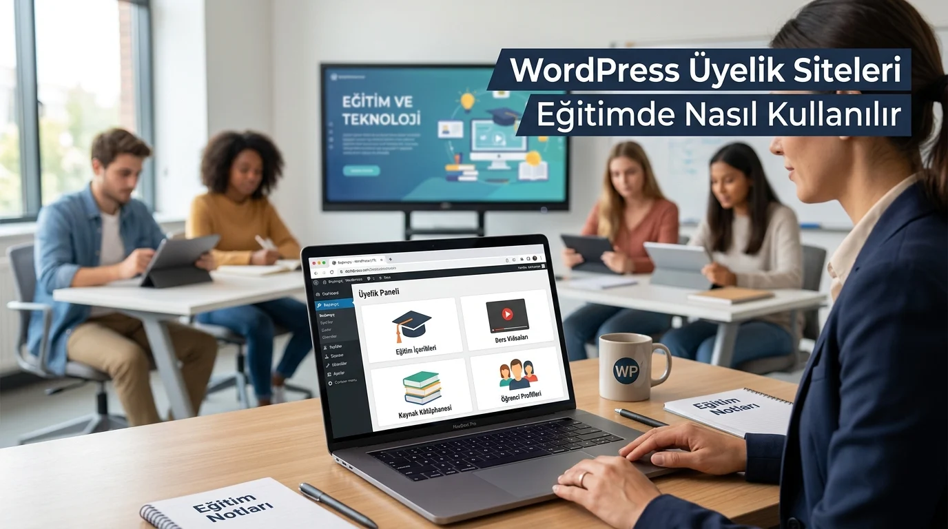 Üyelik Siteleri Eğitimde Nasıl Kullanılır konusunu anlatan WordPress eğitim sınıfı ve üyelik paneli