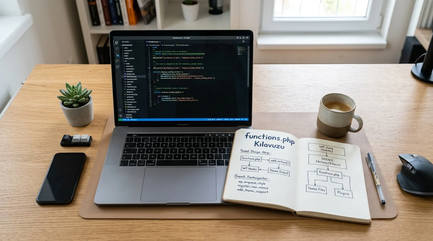 functions.php Dosyası örnekleri shortcode, RSS ve yükleme ayarlarıyla birlikte sunuluyor