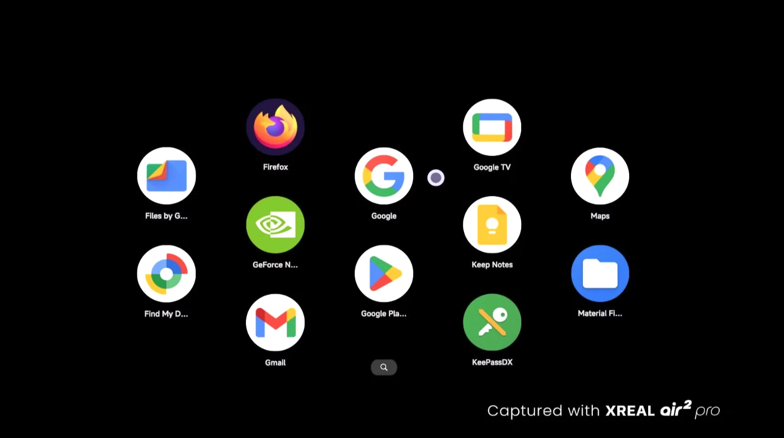 XREAL Beam Pro başlatıcısındaki Google uygulamalarını gösteren ürün fotoğrafı