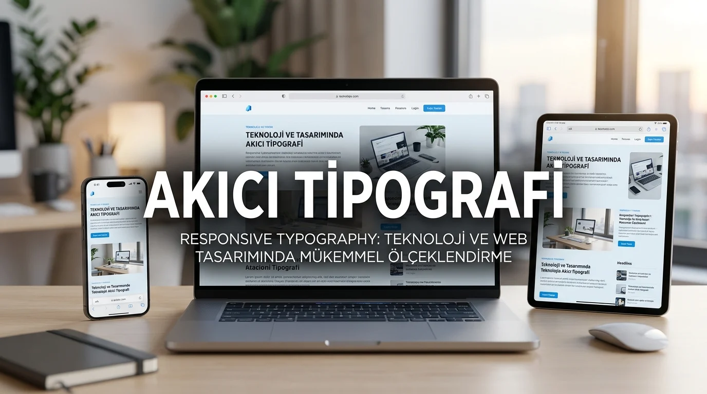 Akıcı Tipografi farklı ekranlarda yazı boyutlarını dengeli biçimde ölçeklendiren yapıyı gösterir.