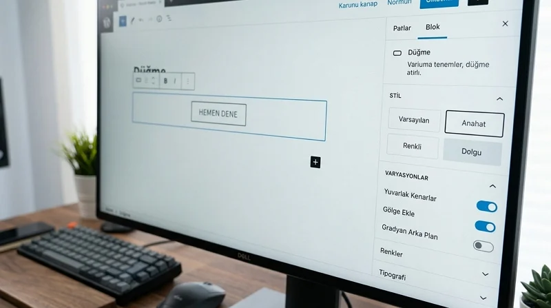 Gutenberg Blok Varyasyonları ile düğme stilleri nereden seçilir ve özelleştirilir?