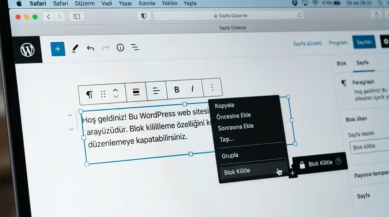 Gutenberg Blokları kilitleme özelliğiyle belirli içeriklerin taşınmasını veya düzenlenmesini engelleyebilir.