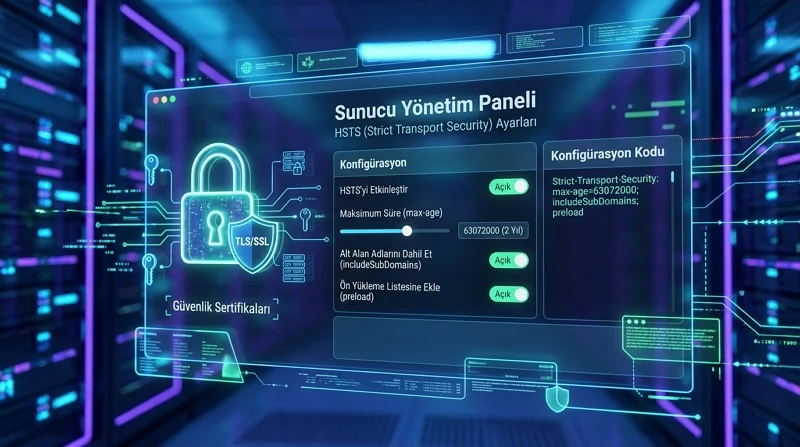 HSTS ayarları doğru yapılandırıldığında tarayıcıların yalnızca güvenli HTTPS bağlantıları kurmasını sağlar