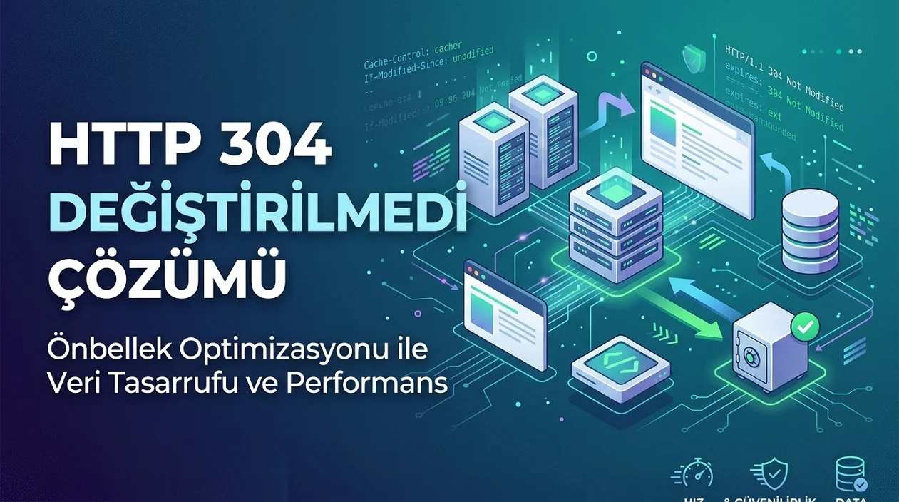 HTTP 304 Not Modified önbellek doğrulamasıyla gereksiz veri aktarımını azaltarak performansı destekler.