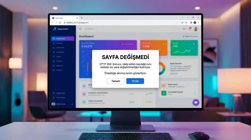 HTTP 304 Not Modified tarayıcıya kaynağın değişmediğini bildirerek önbellekteki sürümün kullanılmasını sağlar.