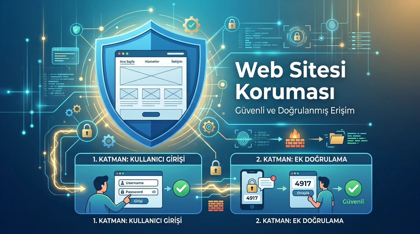 İki Faktörlü Kimlik Doğrulama, web sitesi erişiminde ikinci güvenlik katmanı sağlar.