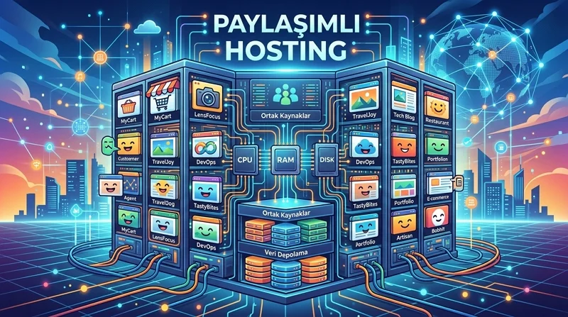 Paylaşımlı Hosting ve Özel Hosting çok sayıda sitenin kaynak paylaşımında ayrışır.