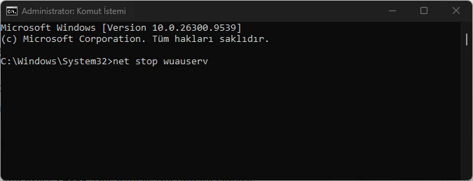 SoftwareDistribution klasörünün temizlenmesi ve wuauserv hizmetinin yeniden başlatılması