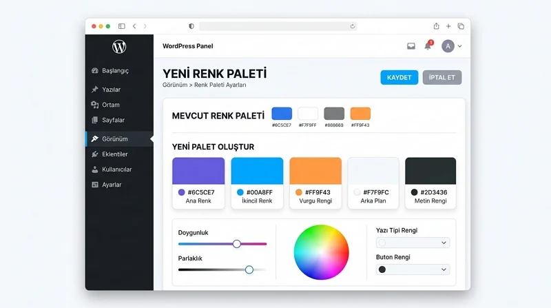 WordPress 5.7 renk paleti seçenekleriyle tasarım kontrolünü daha esnek ve tutarlı kılıyor.