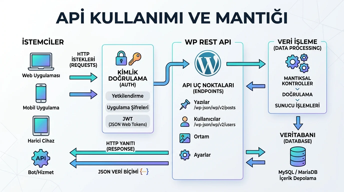 WordPress Abilities API ile REST istekleri, kimlik doğrulama ve veri işleme akışı