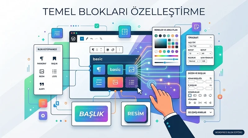 WordPress Blocks API mevcut bloklara yeni ayarlar, stiller ve kontroller eklemeyi kolaylaştırır.