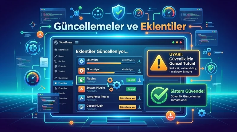 WordPress Güvenlik Önlemleri eski eklentilerden kaynaklanan açıkları kapatmayı da içerir.