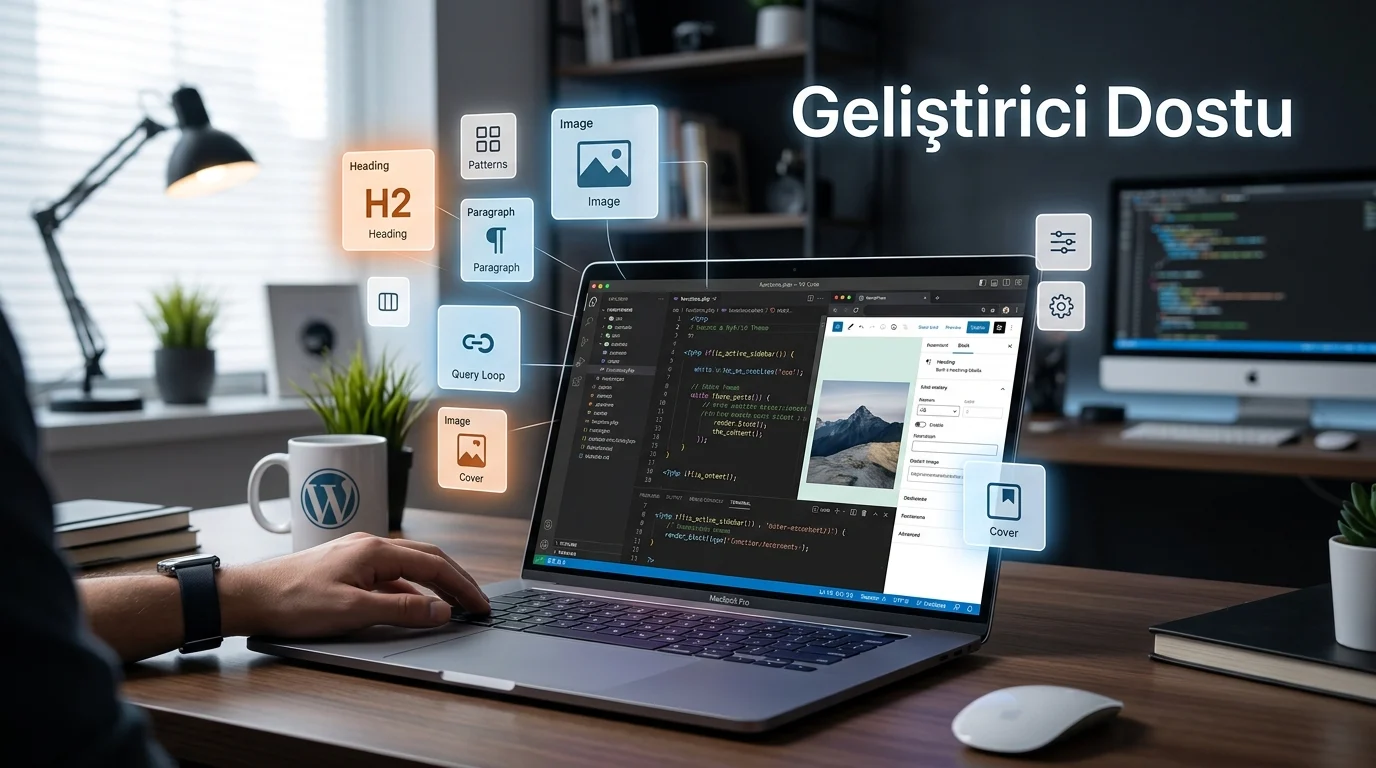 WordPress Hibrit Temalar geliştiricilere mevcut şablonları koruyarak blok araçları sunar.