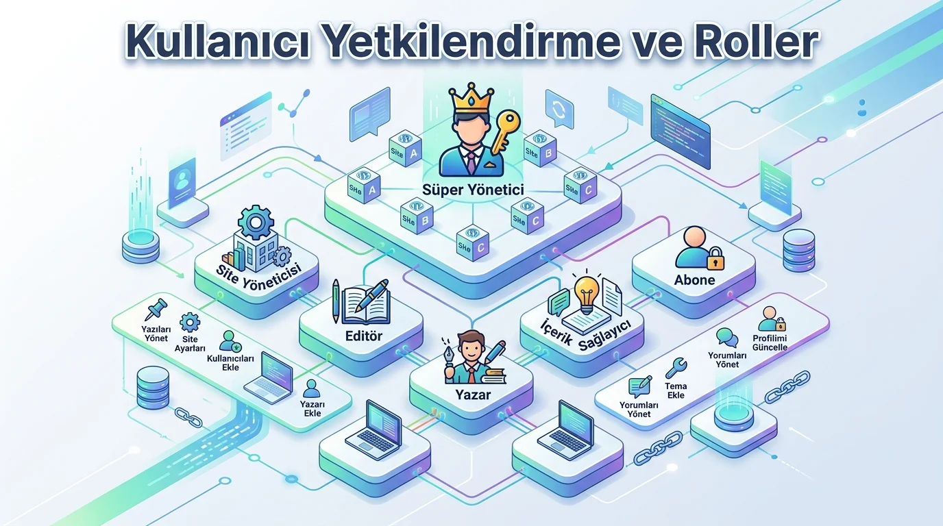 WordPress Multisite Güvenliği yönetici rollerine verilen yetkilerin doğru sınırlandırılmasını gerektirir.