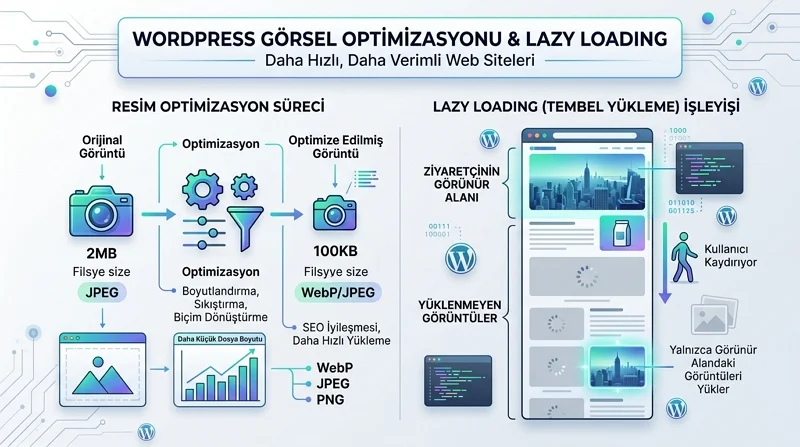 HTTP İstek Sayısı Azaltma görsel optimizasyonu ve lazy loading ile sayfa yükünü hafifletir.