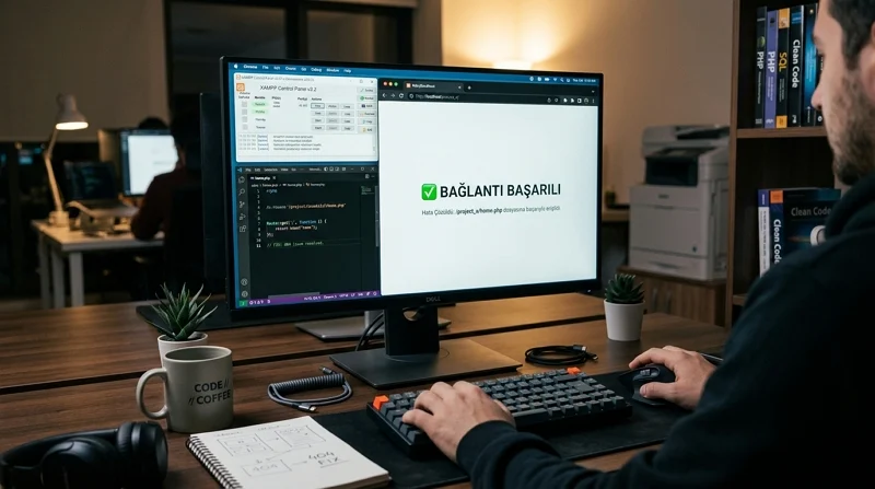 XAMPP HTTP 404 Hatası bağlantı ve proje dizini doğrulanarak çözülebilir.