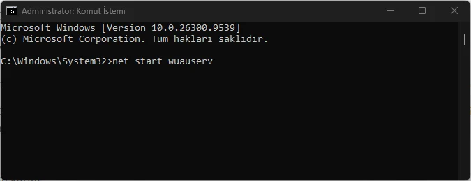 SoftwareDistribution klasörünün temizlenmesi ve wuauserv hizmetinin yeniden başlatılması
