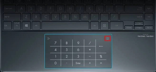 ASUS Zenbook 14 UX3405CA Touchpad'i sayısal klavyeye çevirme.