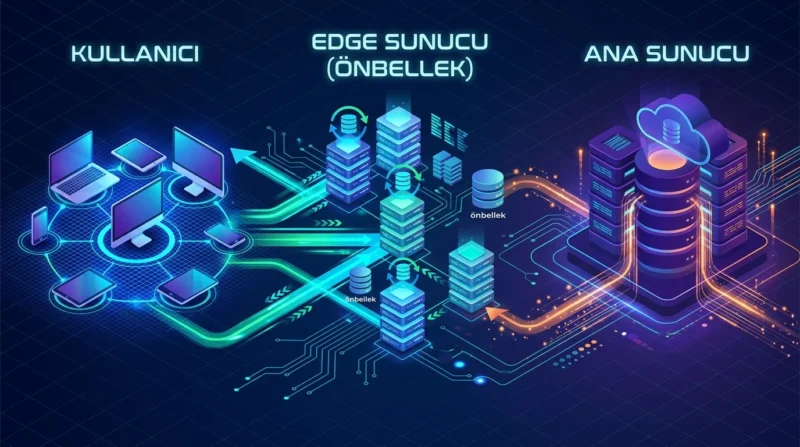 Edge Önbellekleme, uygun içerikleri ara sunucularda saklayarak ana sunucuya yapılan istekleri azaltabilir.