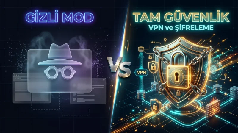 Gizli Mod Ne Kadar Güvenli? VPN kullanımının ve bağlantı şifrelemesinin farklı görevleri.