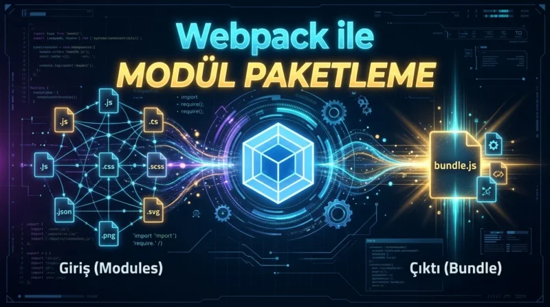 JavaScript Paketleme Araçları kapsamında Webpack ile farklı dosya türlerinin paketlenmesini değerlendirin.